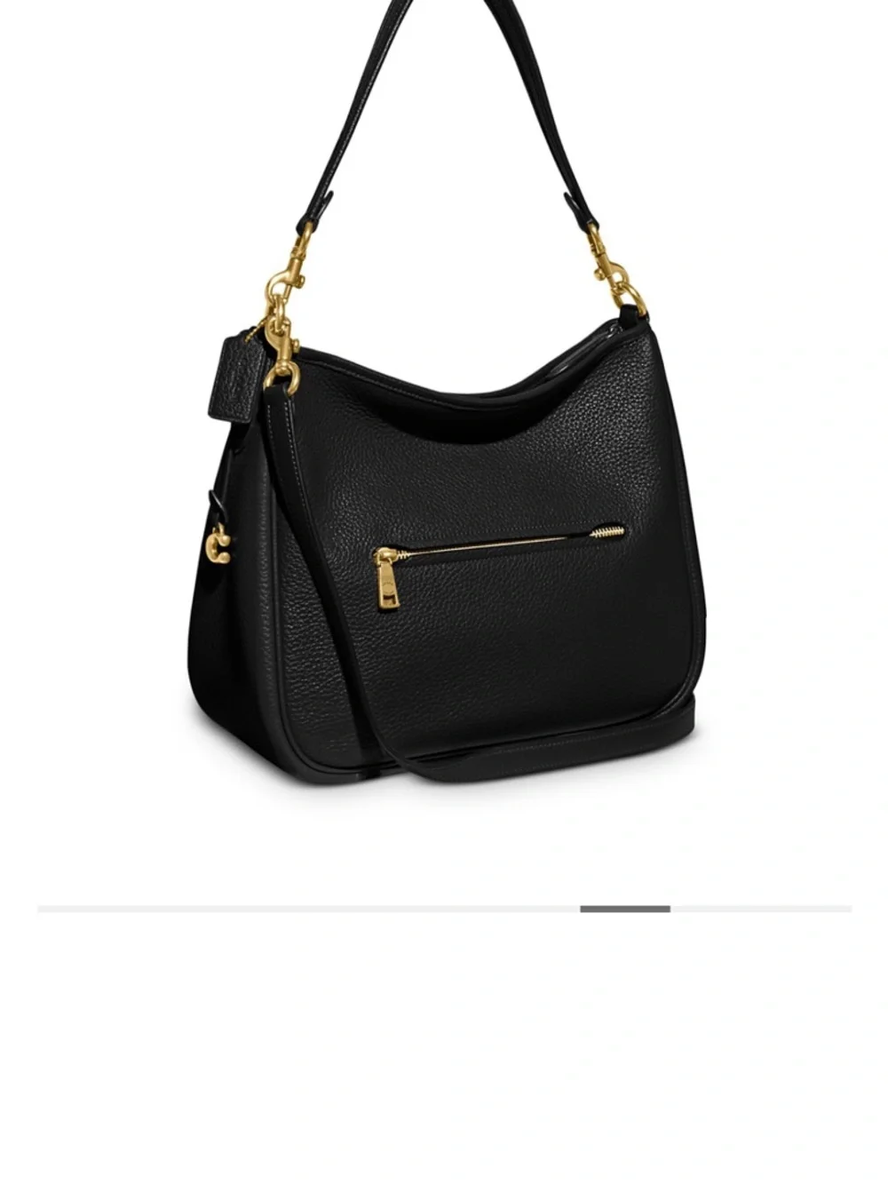 Coach Black Pebbled Leather Shoulder Bag with Gold Hardware - Picture 2 of 7